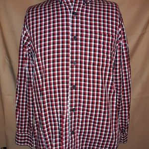 Chaps Button Front Checked Long Sleeve Shirt